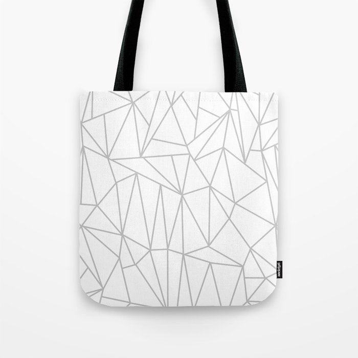 Geometric Cobweb (Gray & White Pattern) Tote Bag Gallery Image 1