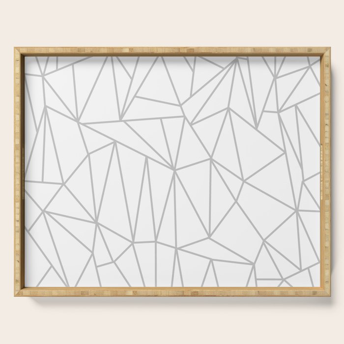 Geometric Cobweb (Gray & White Pattern) Serving Tray Gallery Image 1