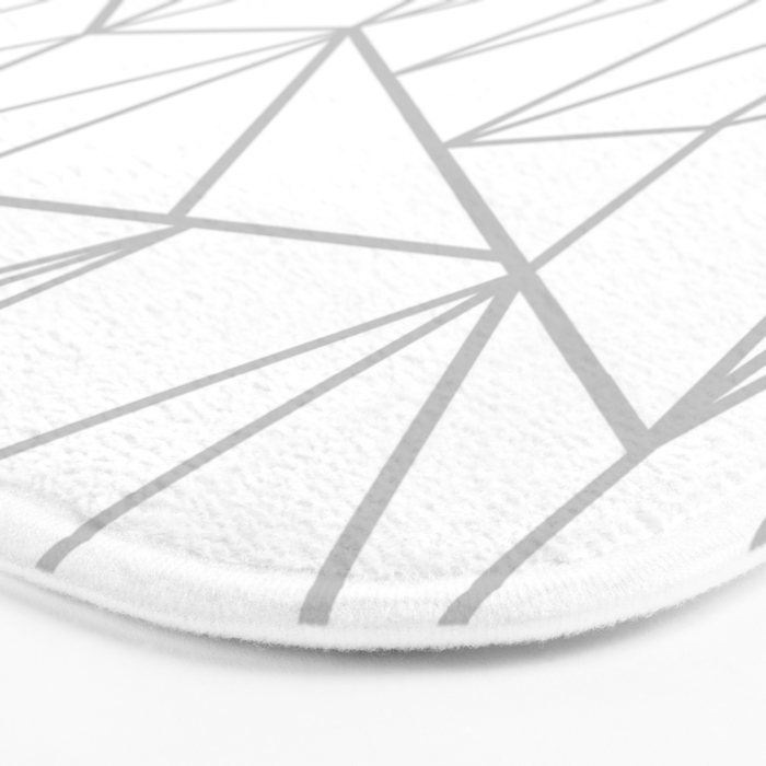 Geometric Cobweb (Gray & White Pattern) Bath Mat Gallery Image 3