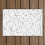 Geometric Cobweb (Gray & White Pattern) Outdoor Rug Gallery Image 1