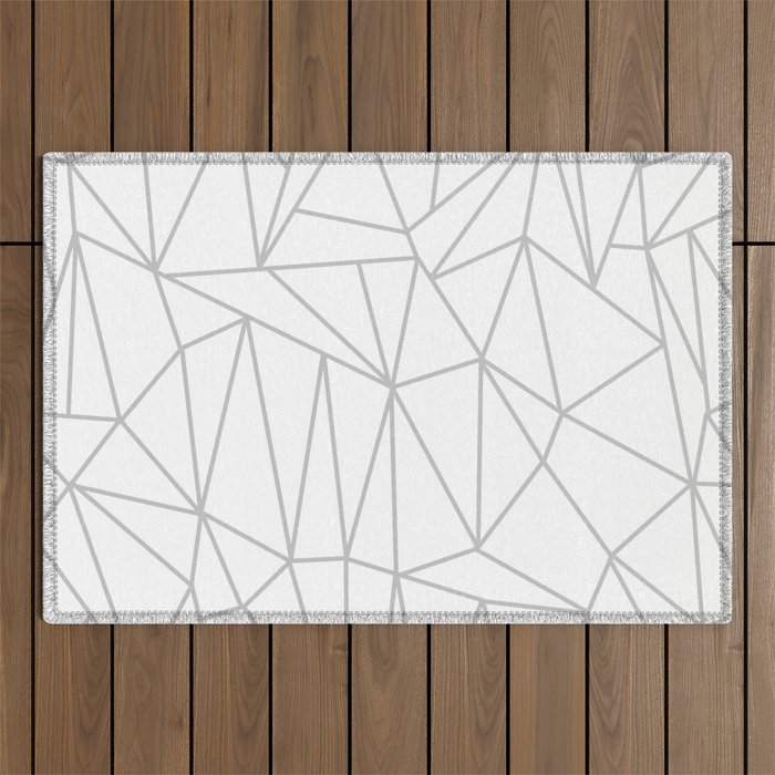 Geometric Cobweb (Gray & White Pattern) Outdoor Rug Gallery Image 1