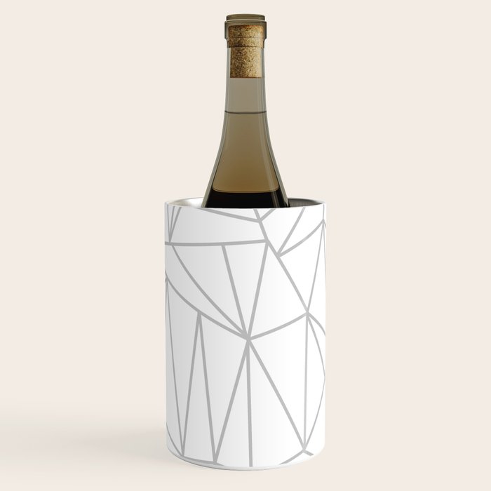 Geometric Cobweb (Gray & White Pattern) Wine Chiller Gallery Image 1