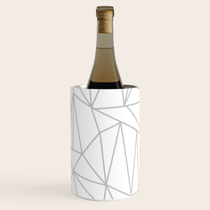 Geometric Cobweb (Gray & White Pattern) Wine Chiller Gallery Image 2
