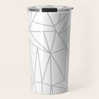 Geometric Cobweb (Gray & White Pattern) Travel Mug Gallery Image 1