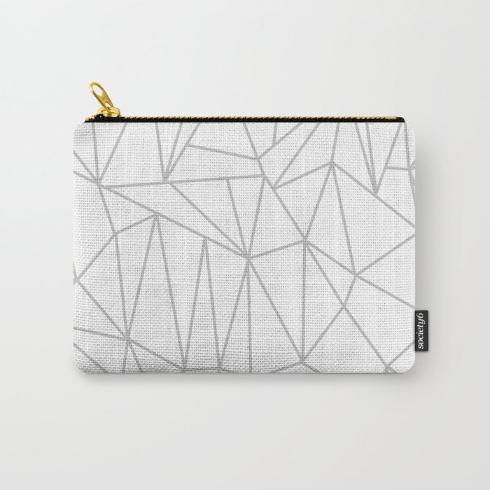 Geometric Cobweb (Gray & White Pattern) Carry All Pouch Gallery Image 1