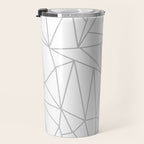 Geometric Cobweb (Gray & White Pattern) Travel Mug Gallery Image 3