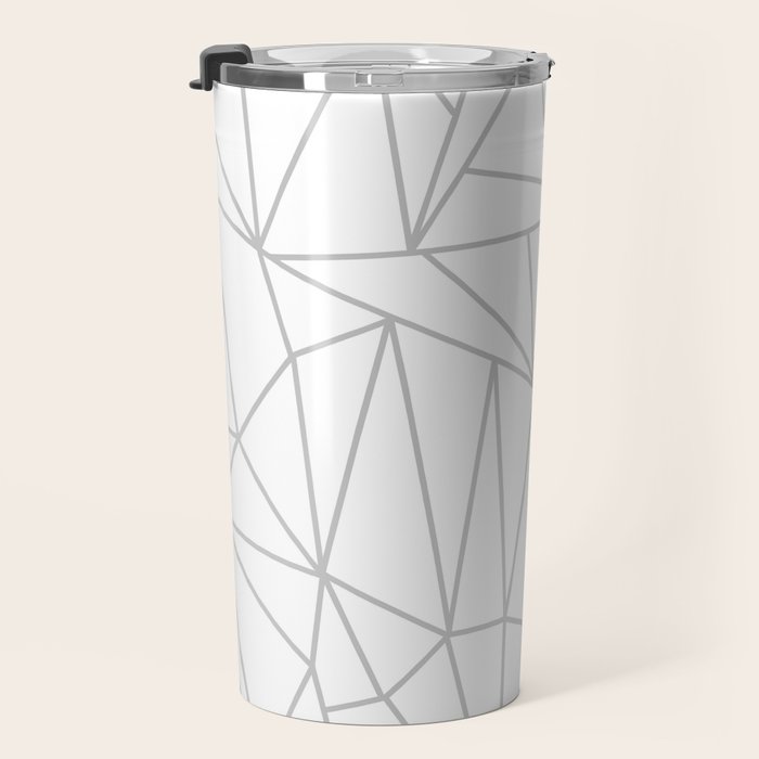 Geometric Cobweb (Gray & White Pattern) Travel Mug Gallery Image 3