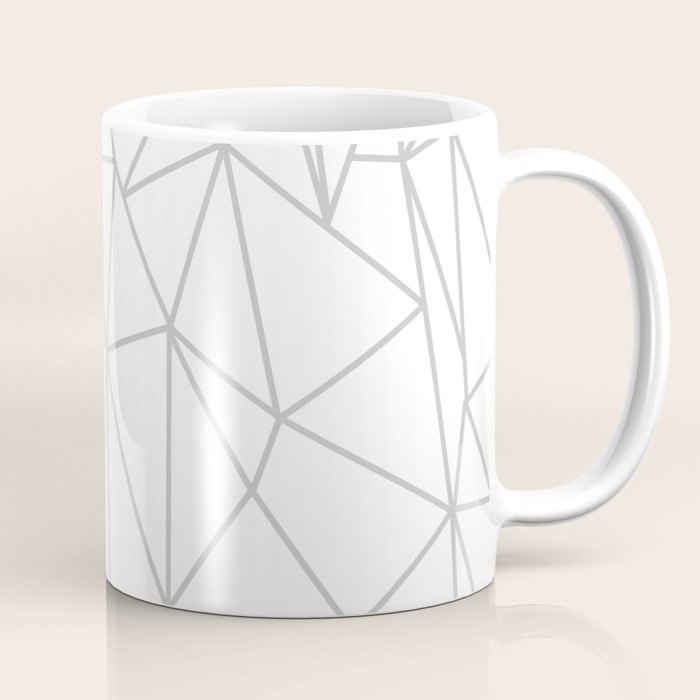 Geometric Cobweb (Gray & White Pattern) Coffee Mug Gallery Image 1