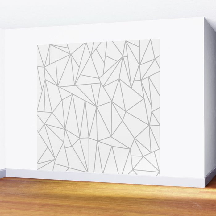 Geometric Cobweb (Gray & White Pattern) Wall Mural Gallery Image 2