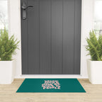 Work Hard and Be Nice to People in Green and Peach Pink Welcome Mat Gallery Image 3