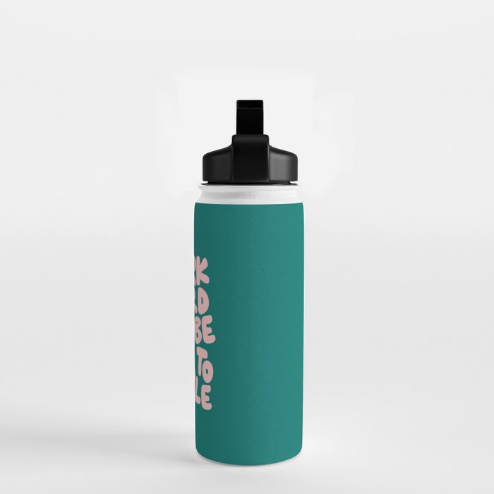 Work Hard and Be Nice to People in Green and Peach Pink Water Bottle Gallery Image 2