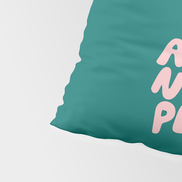 Work Hard and Be Nice to People in Green and Peach Pink Pillow Sham Gallery Image 4