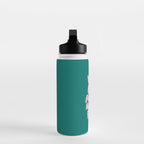 Work Hard and Be Nice to People in Green and Peach Pink Water Bottle Gallery Image 3