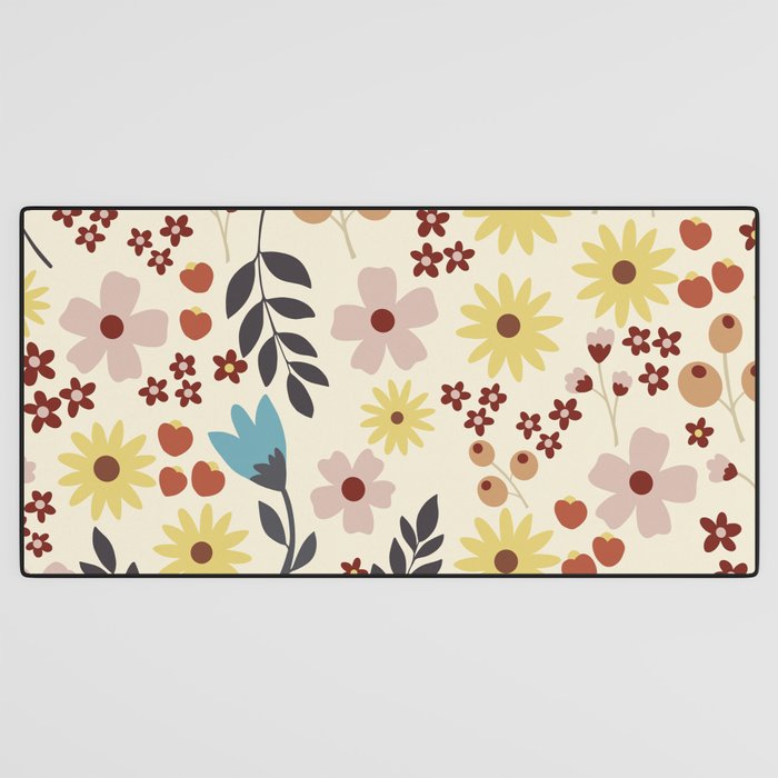 Wild flowers pattern Desk Mat Gallery Image 3