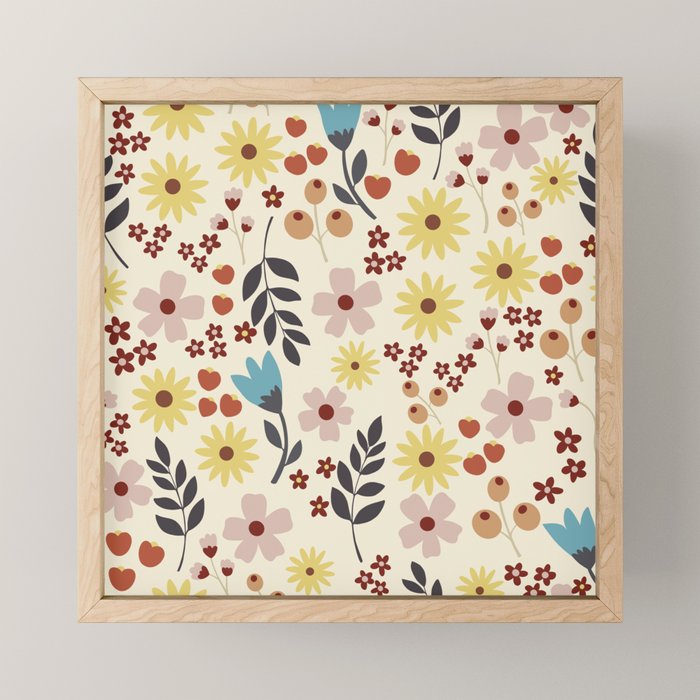 Wild flowers pattern Mini Art Print Gallery Image 1