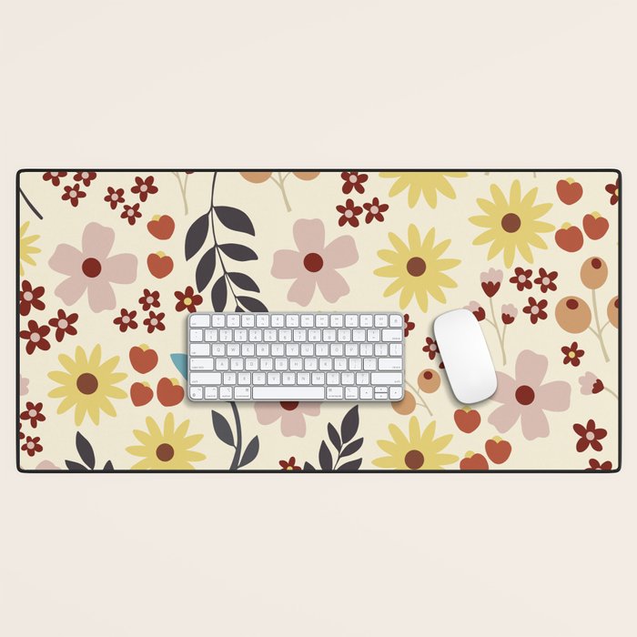 Wild flowers pattern Desk Mat Gallery Image 1