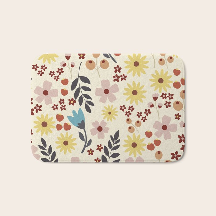 Wild flowers pattern Bath Mat Gallery Image 1