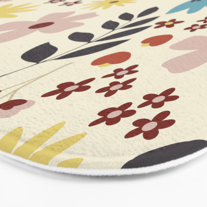 Wild flowers pattern Bath Mat Gallery Image 3