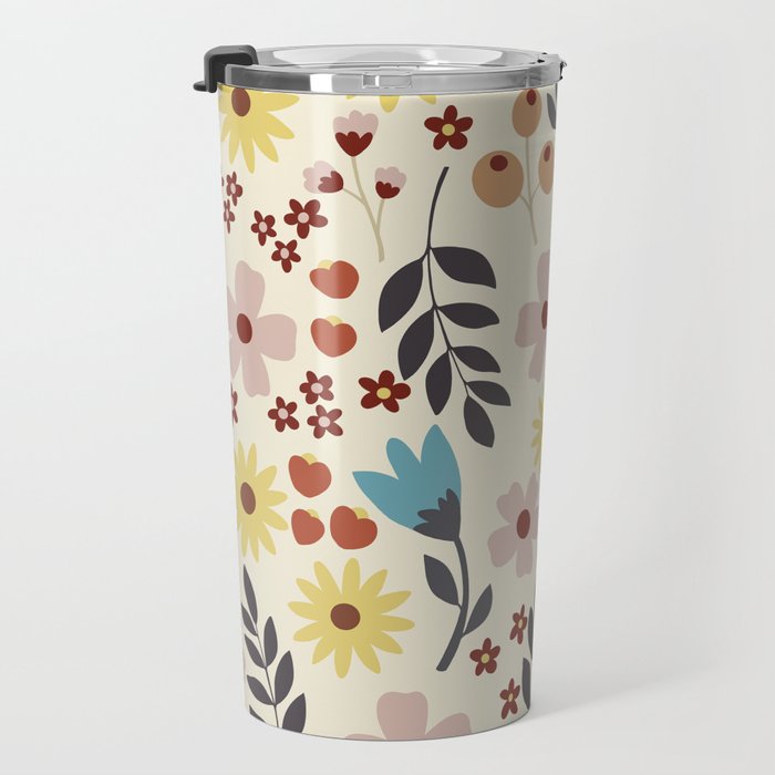 Wild flowers pattern Travel Mug Gallery Image 3