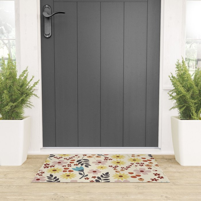 Wild flowers pattern Welcome Mat Gallery Image 3