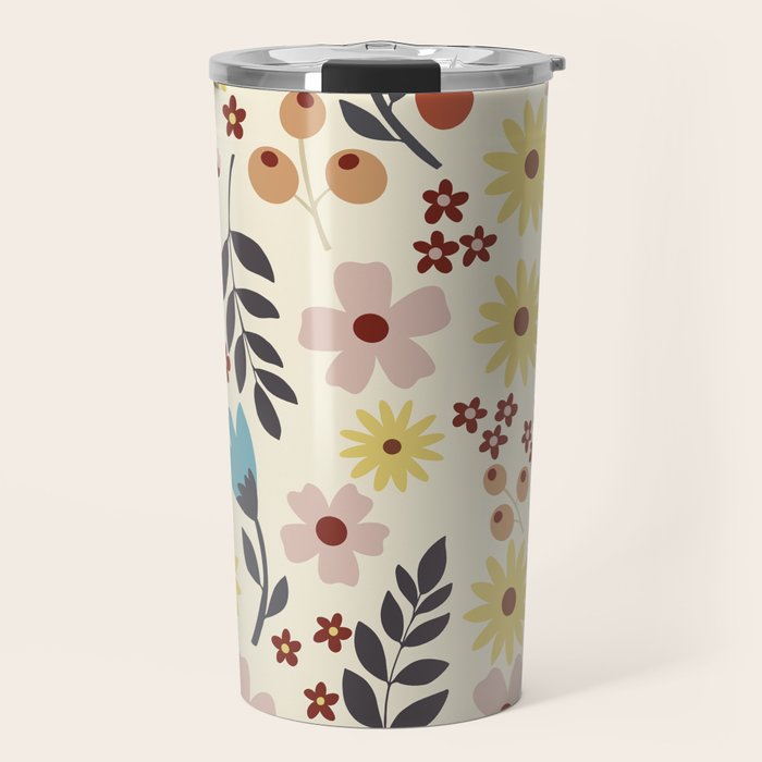 Wild flowers pattern Travel Mug Gallery Image 1
