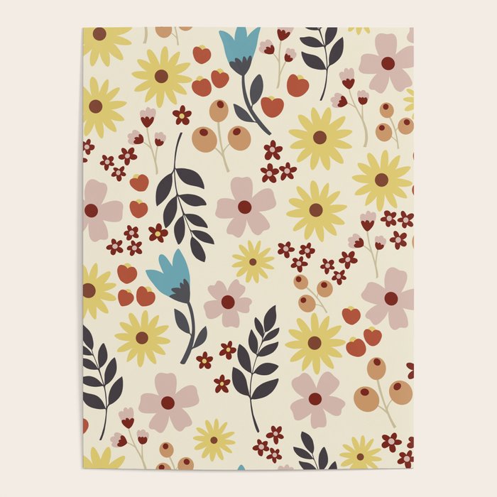 Wild flowers pattern Poster Gallery Image 1