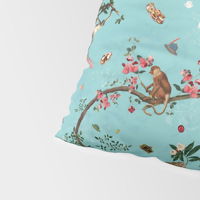 Monkey World Aqua Pillow Sham Gallery Image 4