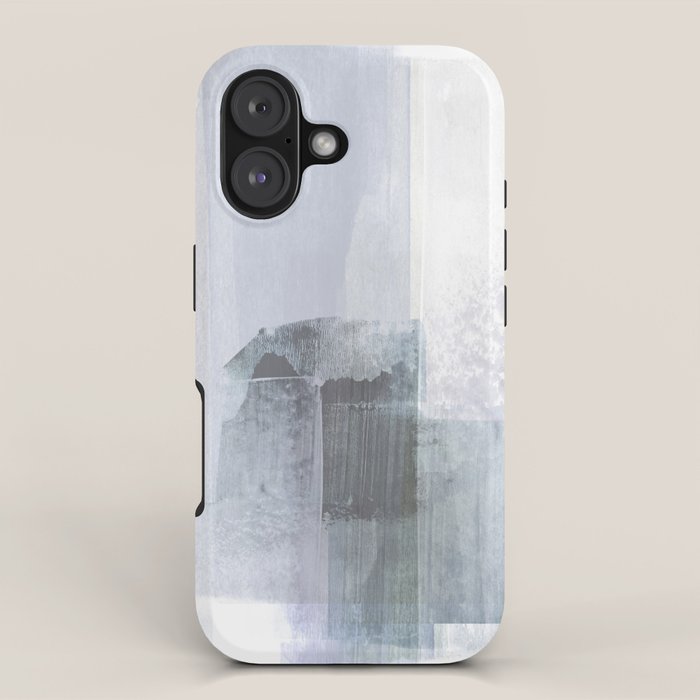 Blue Grey Minimalist Abstract Painting iPhone Case Gallery Image 1