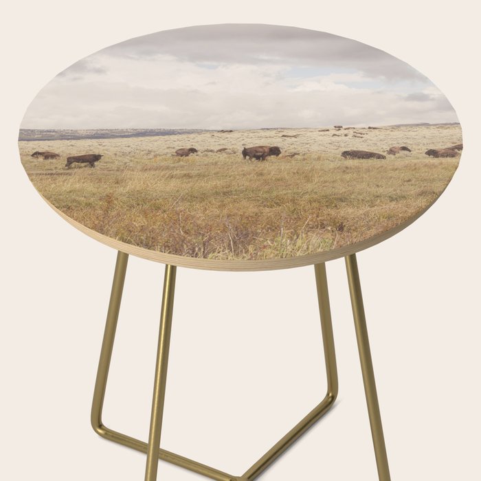 Wild Montana x Bison Under Montana Storm Clouds Side Table Gallery Image 2