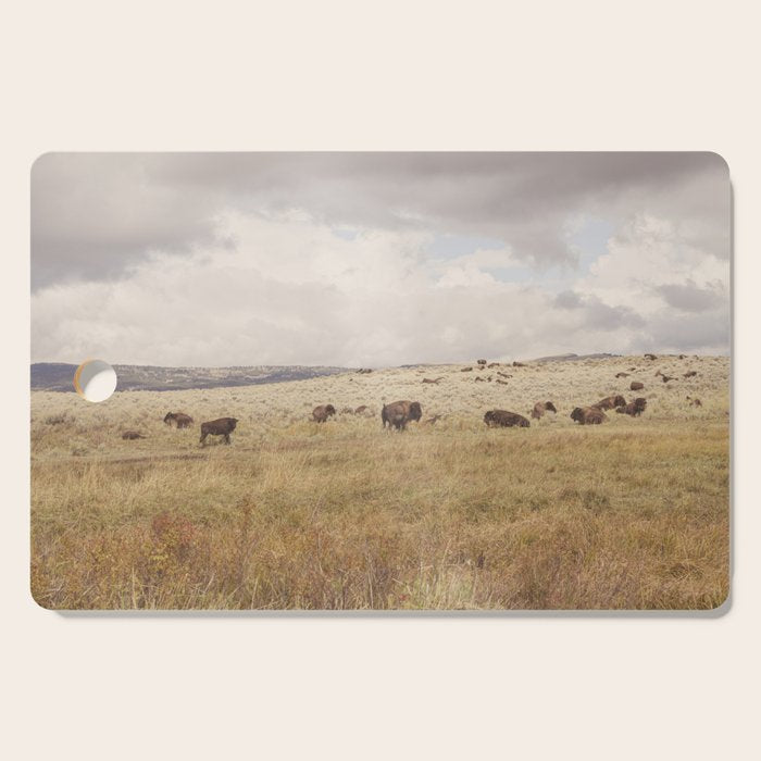 Wild Montana x Bison Under Montana Storm Clouds Cutting Board Gallery Image 1