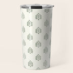 block print palm in sage on cream Travel Mug Gallery Image 1