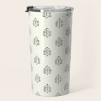block print palm in sage on cream Travel Mug Gallery Image 3