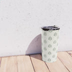 block print palm in sage on cream Travel Mug Gallery Image 4