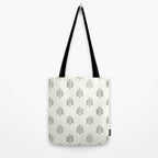 block print palm in sage on cream Tote Bag Gallery Image 2