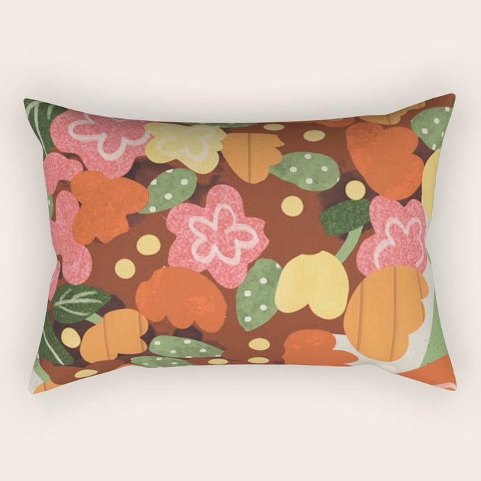 Folk Flowers Rectangular Pillow Gallery Image 2