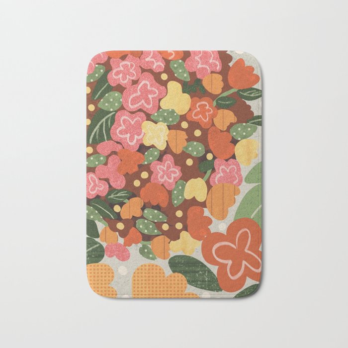 Folk Flowers Bath Mat Gallery Image 1