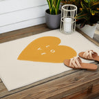 Heart Love Gold Yellow - Typography Outdoor Rug Gallery Image 2