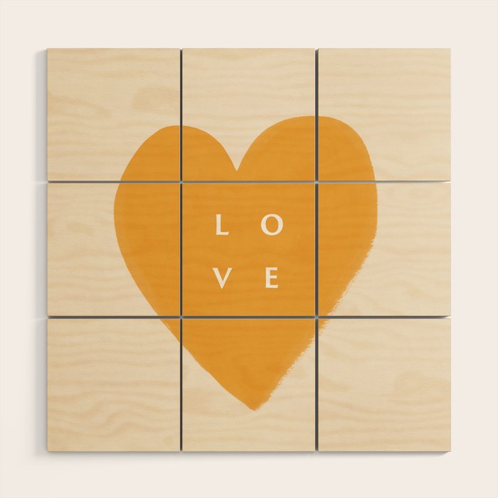 Heart Love Gold Yellow - Typography Wood Wall Art Gallery Image 1