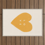 Heart Love Gold Yellow - Typography Outdoor Rug Gallery Image 1