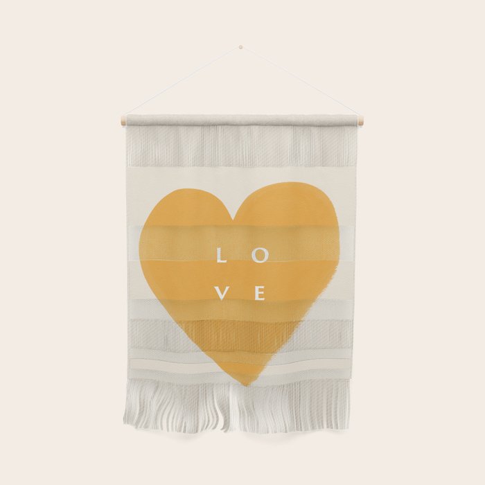 Heart Love Gold Yellow - Typography Wall Hanging Gallery Image 1
