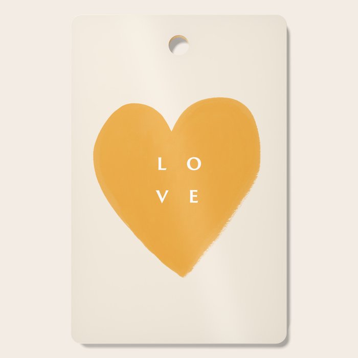 Heart Love Gold Yellow - Typography Cutting Board Gallery Image 1