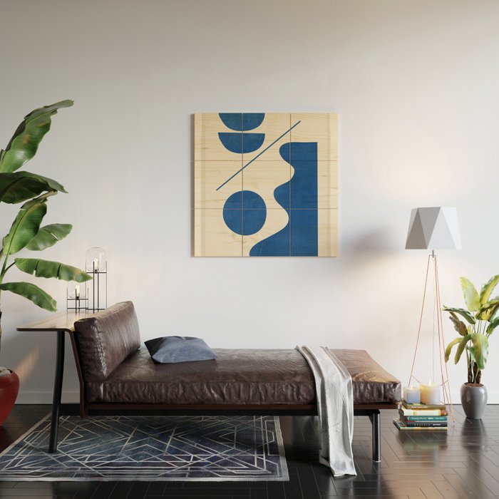 Modern Abstract Minimal Shapes 188/2 Wood Wall Art Gallery Image 2