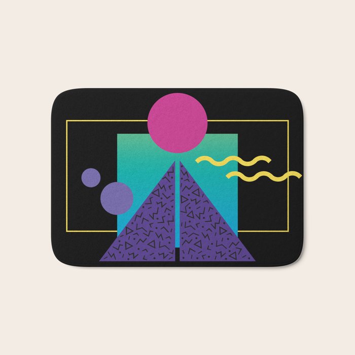 Memphis Pattern 37 / 80s - 90s Retro Bath Mat Gallery Image 1