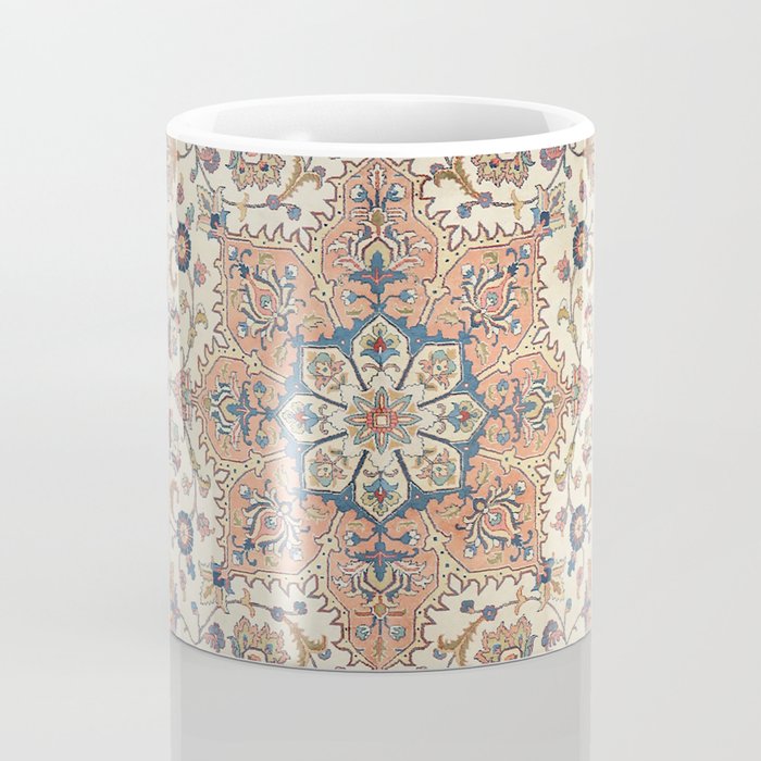 Fine Persia Tabriz Old Century Authentic Colorful Blue Rust Orange Vintage Patterns Coffee Mug Gallery Image 4