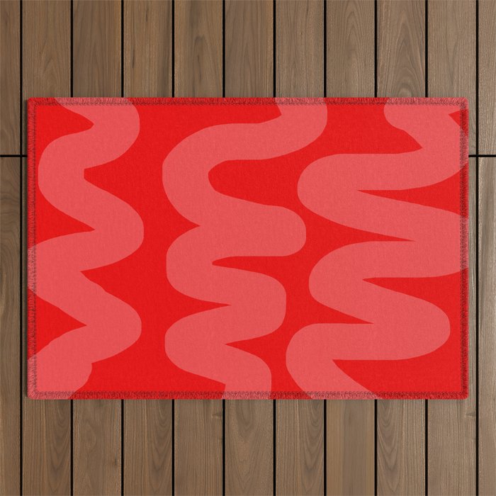 rowdy red Outdoor Rug Gallery Image 1