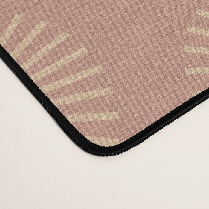 Boho Summer Sun Pattern XV Neutral Pastel Pink Desk Mat Gallery Image 4