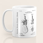 Light Bulb Patent - Designer Industrial Design Art - Blueprint Coffee Mug Gallery Image 3