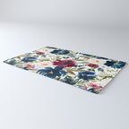 Burgundy Navy Floral Watercolor Pattern A  Rug Gallery Image 3