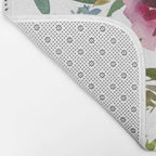 Burgundy Navy Floral Watercolor Pattern A  Bath Mat Gallery Image 2