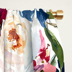 Burgundy Navy Floral Watercolor Pattern A  Window Curtain Gallery Image 2